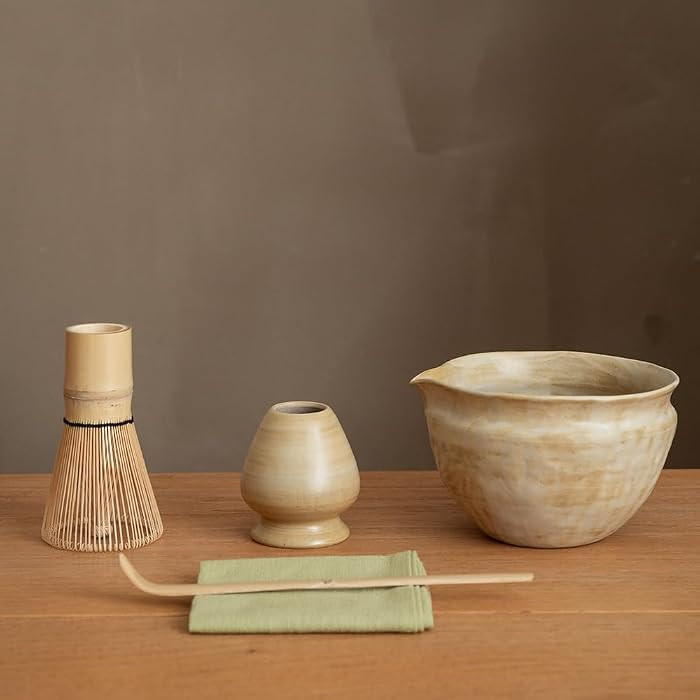 6-pcs Japanese Matcha Whisk Set with Handmade Wabi-Sabi Ceramic Bowl(Chawan),Bamboo Chasen, Whisk... | Amazon (US)