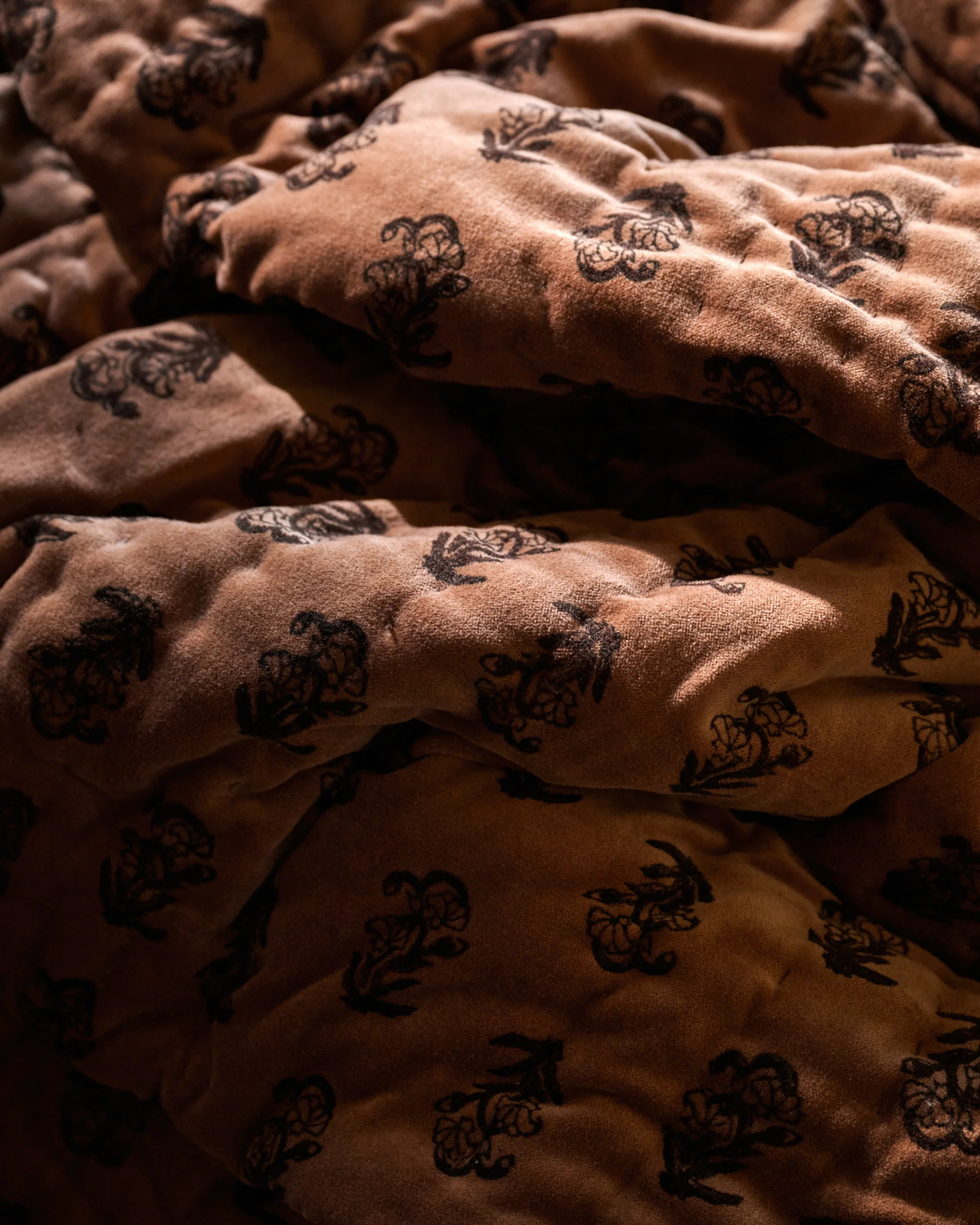 Aster Block Print Velvet Quilt | Magnolia