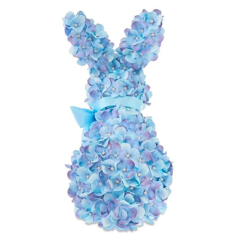 Hydrangea Bunny Tabletop Decoration, Blue, 16", Easter by Way To Celebrate | Walmart (US)