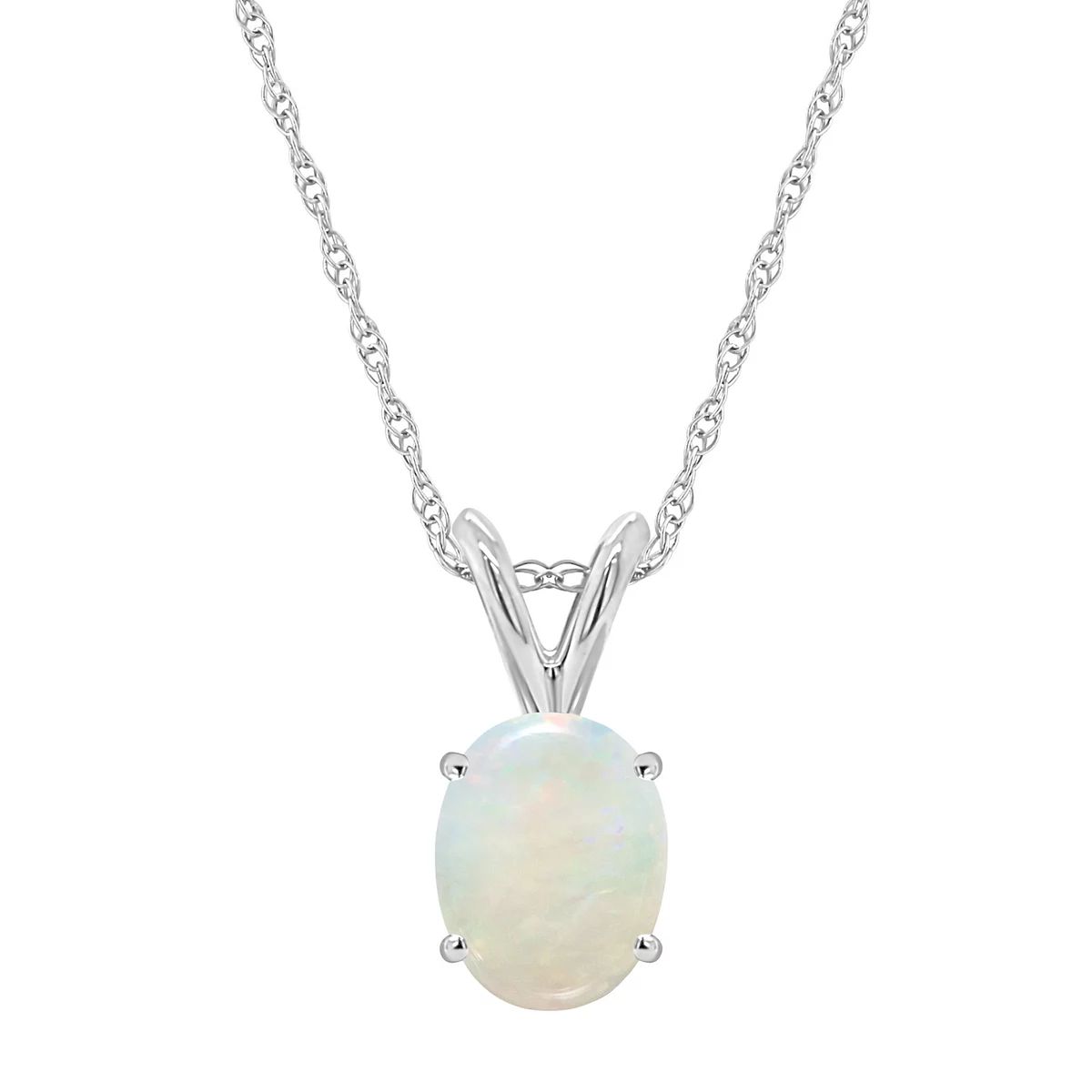 Celebration Gems 14k White Gold Opal Pendant Necklace | Kohl's