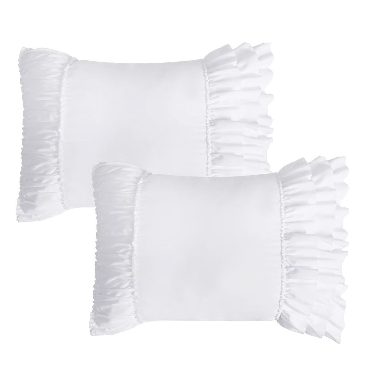 Set Of 2  Ruffle Pillow Shams, Handcrafted Ruffle Farmhourse Pillowcases,  Wrinkle And Shrinkage ... | Wayfair North America