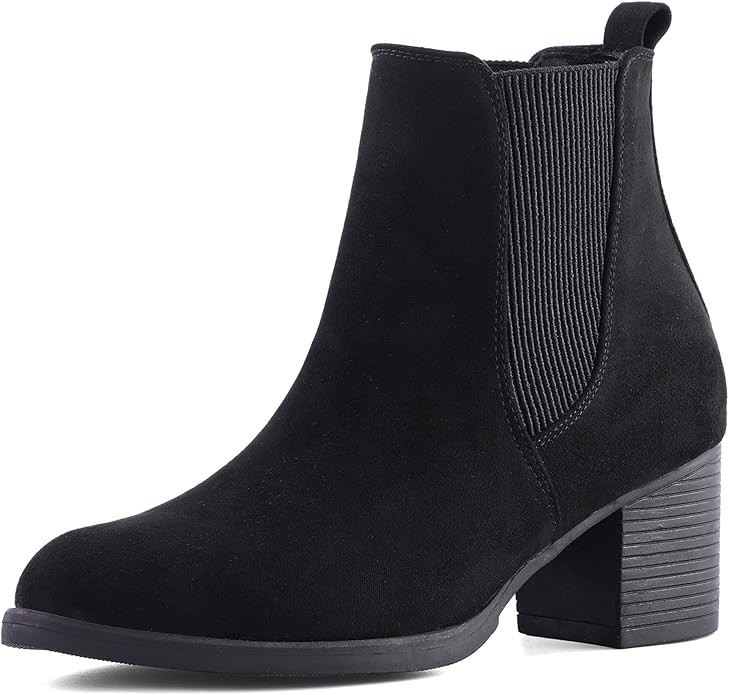 COASIS Women's Chelsea Boots Chunky Heel Slip On Ankle Booties with Elastic Sided | Amazon (US)