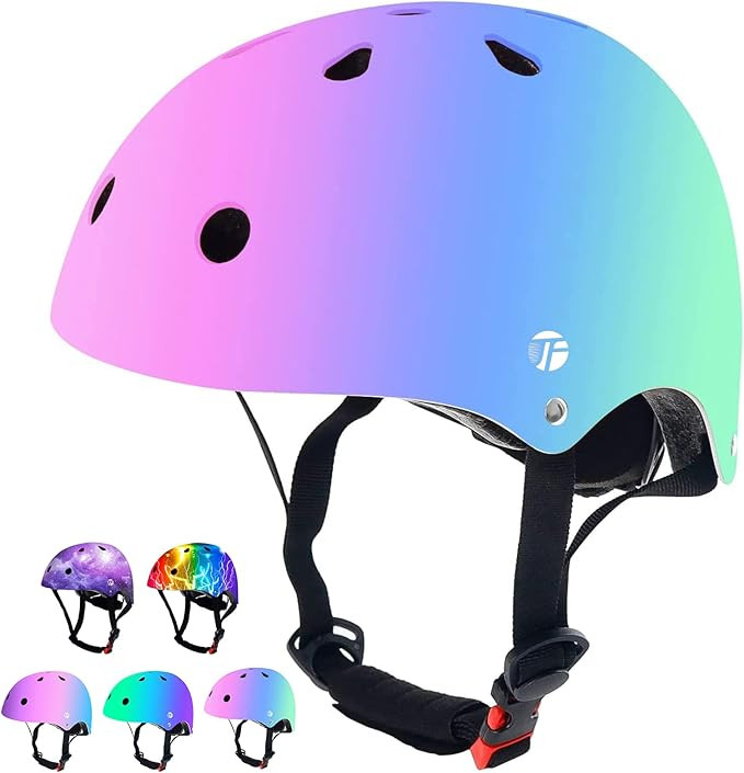 Adjustable Color Gradient Toddler Kids Bike Helmet for 3-5-8-14+Ages Girls Boys.Skateboard Bicycl... | Amazon (US)