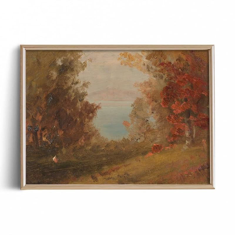 Rustic Farmhouse Wall Art Decor - Fall Autumn Forest Birch Tree - 11x14" - Boho Art Deco Landscap... | Amazon (US)