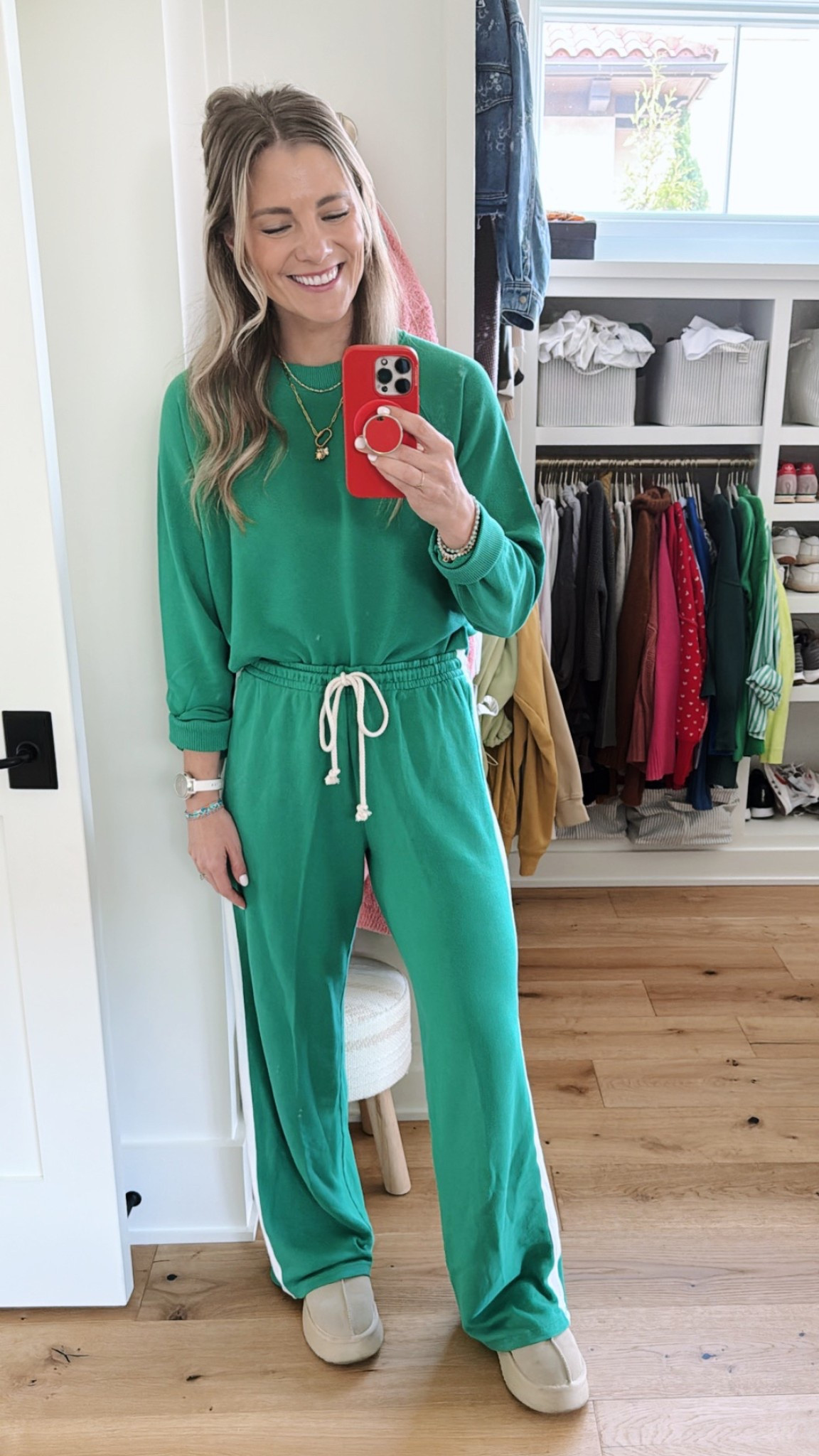 Ya know I’m gonna wear this one on St. Patrick’s Day, too! Pants are super long (I’m 5’7’’) so keep that in mind if you’re very petite. Super comfy Target set! 

#LTKFindsUnder100 #LTKFindsUnder50