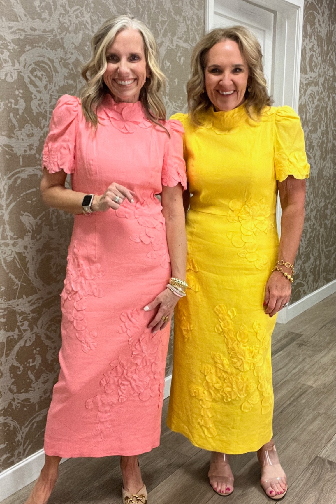 The prettiest dress. It’s true to size. I’m
Wearing a 8. Comes in other colors too and some on sale! Wedding guest dress are both 5’3 and this works great as a midi  


Wedding guest dress yellow dress pink dress rehearsal dinner dress mob MOG mother of the bride mother of the groom 

#LTKWedding #LTKOver40 #LTKPetite