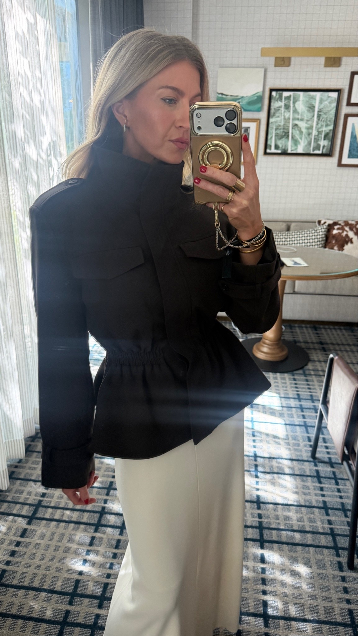 I love the structure of this Aritzia jacket! Brown cinched waist blazer: TTS, wearing a S Cream tank maxi dress: TTS, wearing an XS Brown kitten heeled sandals: TTS

#LTKCon #LTKootd #LTKgrwm
