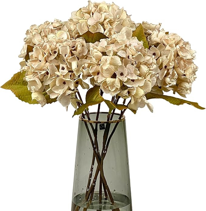TOPIA Silk Fall Flowers Artificial Silk Dried Hydrangea Flowers Artificial Fall Flowers Bouquet D... | Amazon (US)