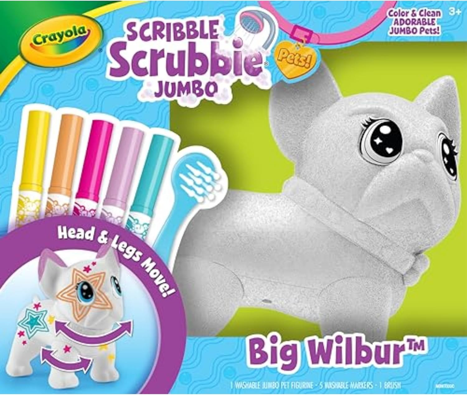 Crayola Scribble Scrubbie Jumbo Pet - Wilbur (6in), Customizable Dog Toy for Kids, Washable Anima... | Amazon (US)