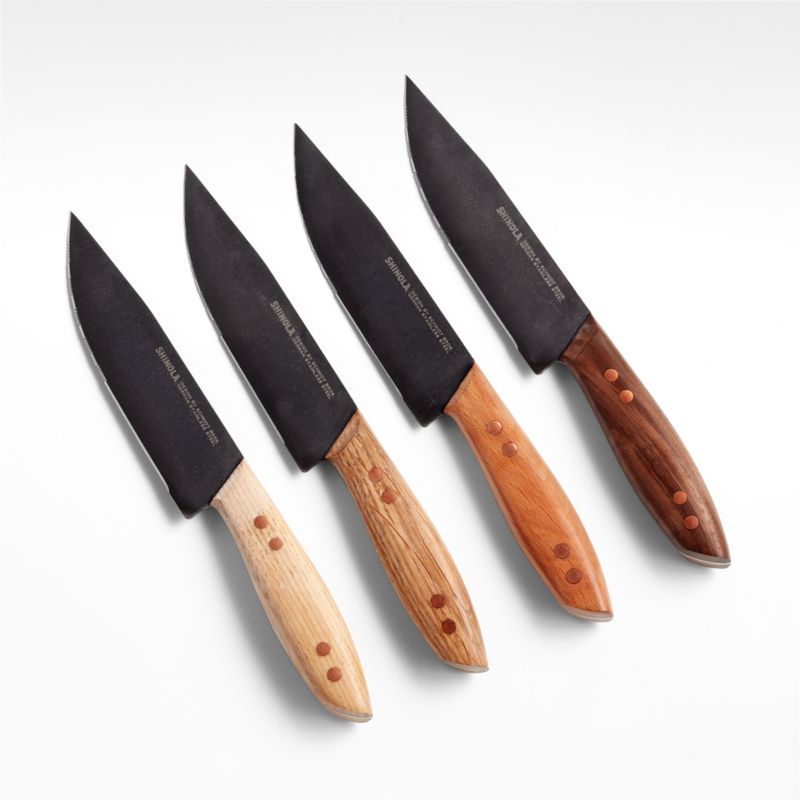 Shinola Runwell Jumbo Steak Knives, Set of 4 + Reviews | Crate & Barrel | Crate & Barrel