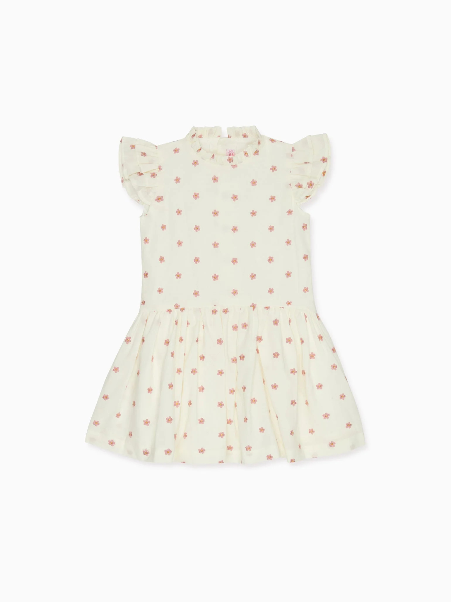 Ivory Floral Rita Girl Drop Waist Dress | La Coqueta (US)