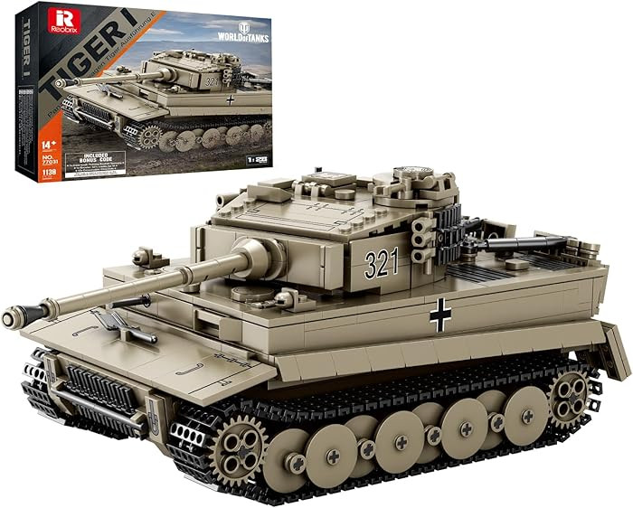 Reobrix Tiger I Tank Building Block Set for Adult,WW2 Military German Tank Model Set,World of Tan... | Amazon (US)