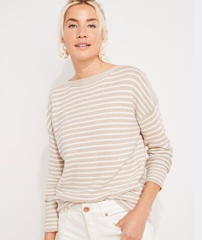 Cotton Striped Boatneck Sweater | vineyard vines