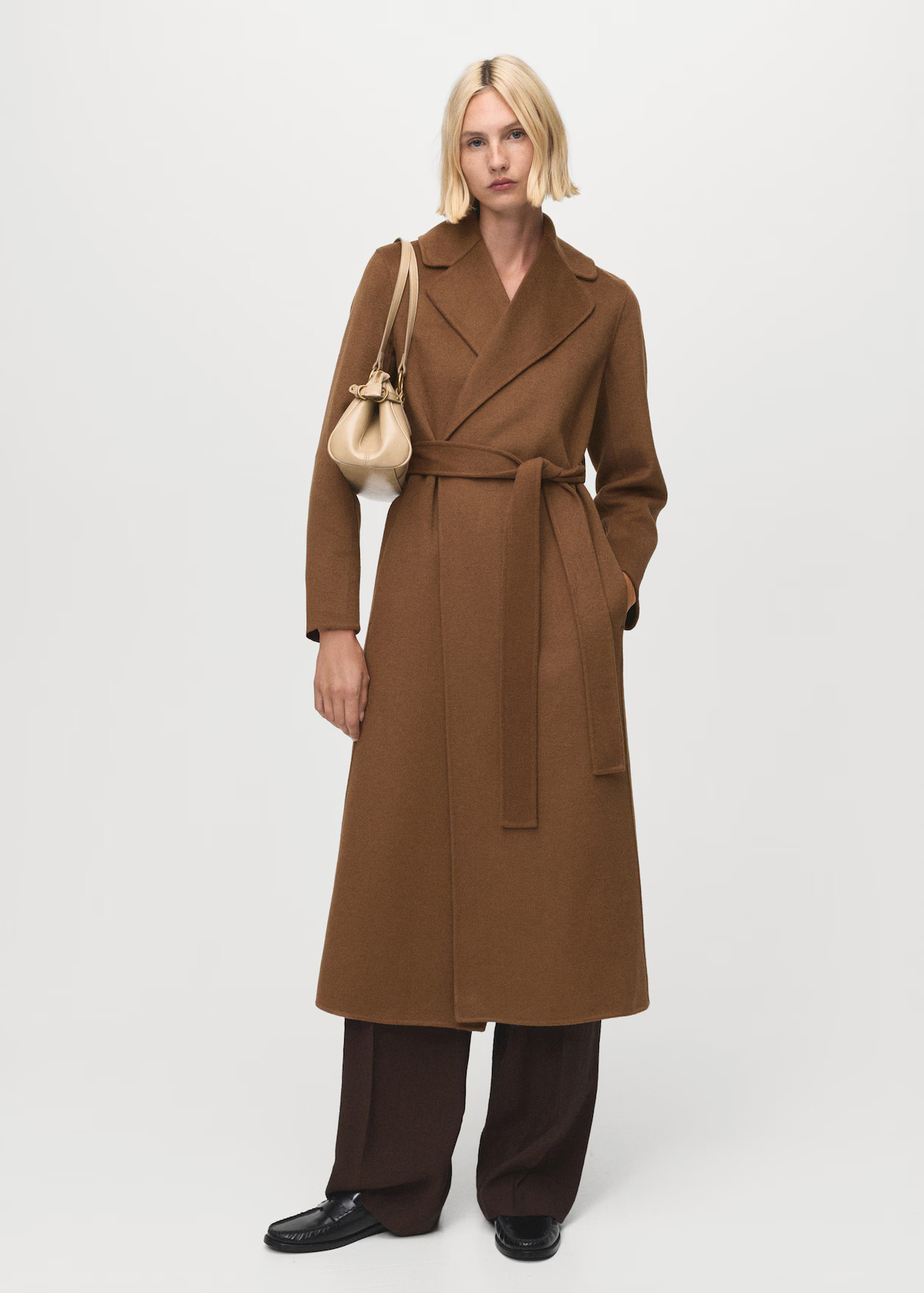 Handmade wool coat with belt - Women | MANGO United Kingdom | MANGO (UK)