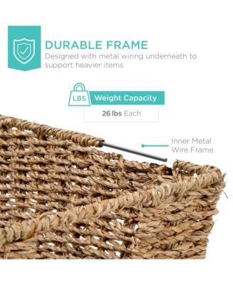Best Choice Products Set of 4 Multipurpose Stackable Seagrass Storage Laundry Organizer Baskets w... | Macy's