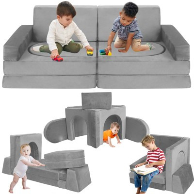 10-Piece Modular Kids Play Couch, DIY Convertible Foam Play Sofa for Multifunctional Imaginative Play and Family Interaction | Target