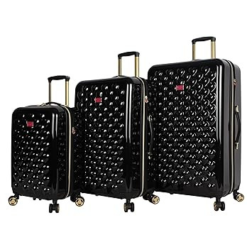 Betsey Johnson Luggage Hardside 3 Piece Set Suitcase With Spinner Wheels (20" 26" 30") (One Size,... | Amazon (US)