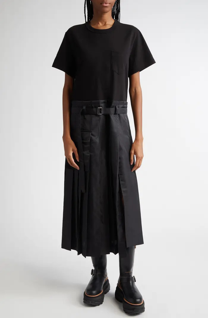 Mixed Media Belted Dress | Nordstrom