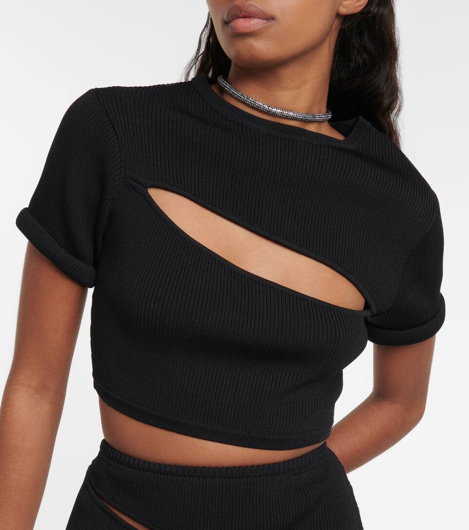 Cutout ribbed-knit crop top | Mytheresa (UK)