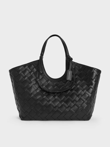 Ivette Woven Tote Bag
    
         - Noir | Charles & Keith AU