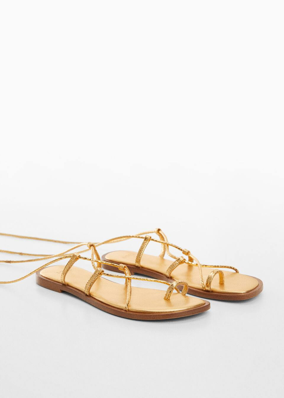Leather straps sandals -  Women | Mango United Kingdom | MANGO (UK)