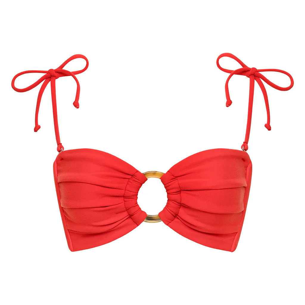 Cherry Tori Ties Bandeau Bikini Top M | Airotciv by Victoria