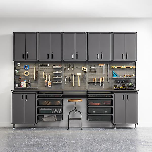 Garage+ 10' Garage Solution with Cabinets & Lighting | The Container Store