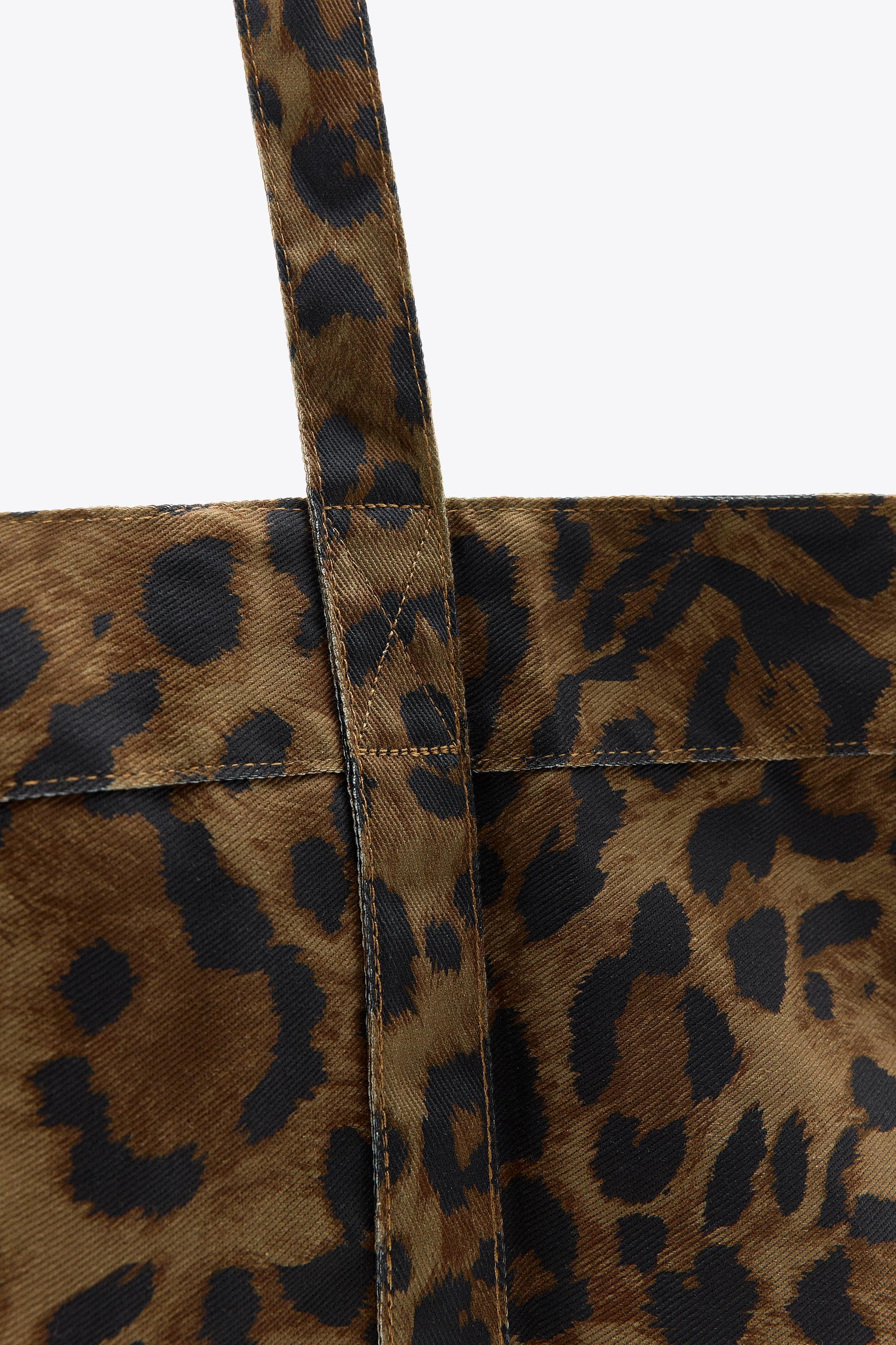 ANIMAL PRINT TWILL MAXI TOTE BAG | Zara US