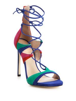 Legwrap Suede Lace-Up Sandals | Saks Fifth Avenue