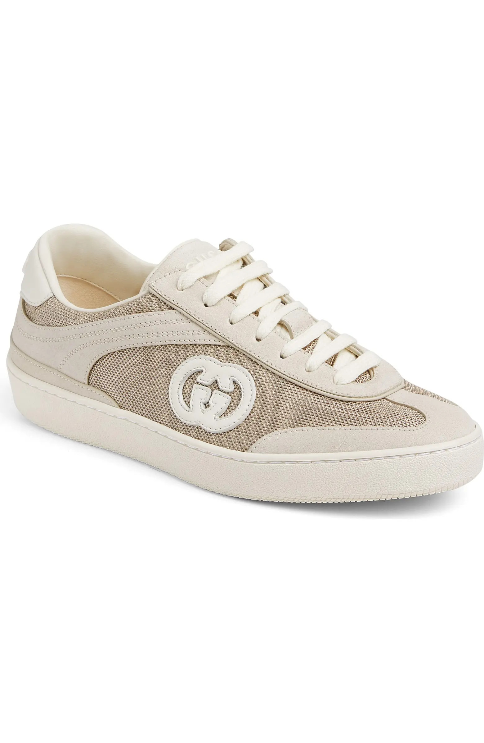 G74 GG Suede & Knit Low Top Sneaker (Women) | Nordstrom