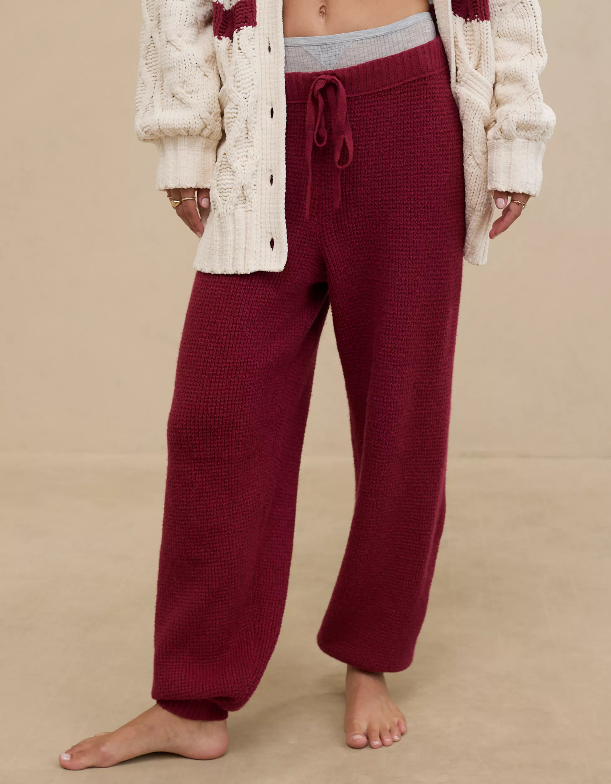 Aerie CozyUp Waffle Jogger | American Eagle Outfitters (US & CA)