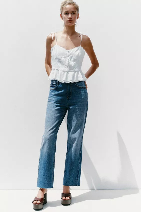 JEANS Z.02 STRAIGHT ANKLE HIGH-WAIST | Zara UK