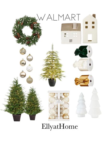 Walmart Christmas, holiday finds. My Texas House collection, ribbon, wreath, white ceramic trees, ornaments, White House’s, lighted Christmas trees. Holiday home decor accessories. Free shipping. 

#LTKHoliday #LTKSeasonal #LTKhome
