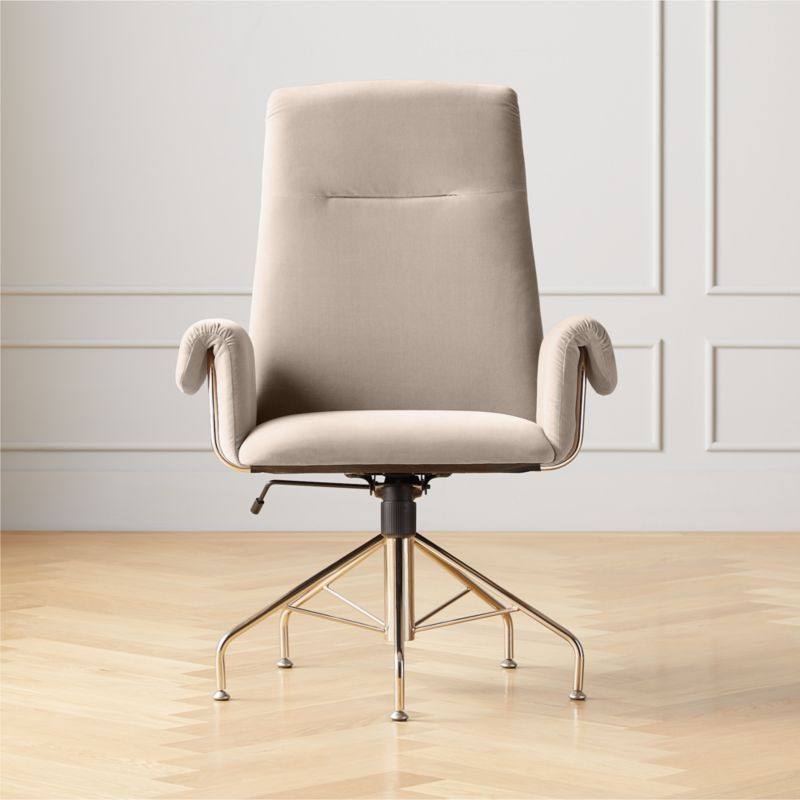 Saviti Bone Velvet Office Chair | CB2 | CB2