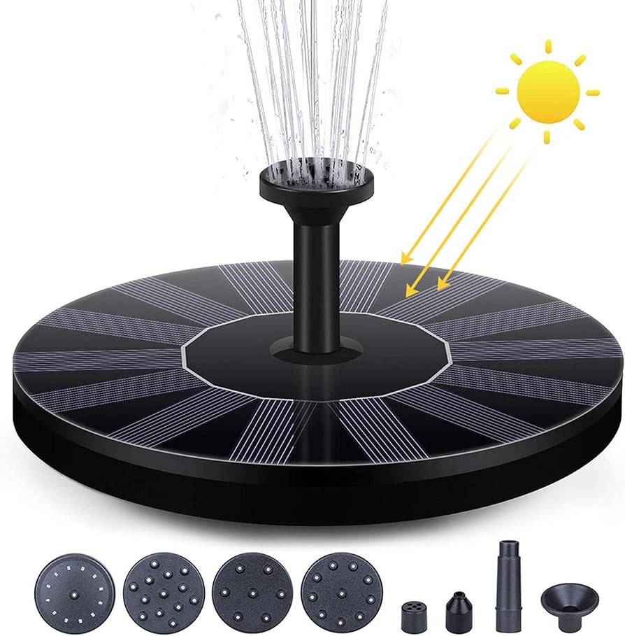 Bcamelys Solar Fountain Pump, 1.5W Solar Fountain Pump for Bird Bath,Circle Solar Fountain for Po... | Amazon (UK)