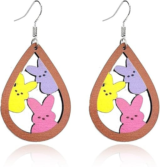 Easter Earrings for Women Peeps Bunny Earrings Cute Spring Rabbit Drop Earring Easter Basket Stuf... | Amazon (US)