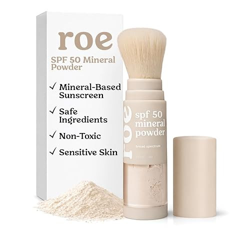 Roe Wellness- SPF 50 Powder Sunscreen Mineral-Based, Non-Toxic Brush-on For Kids, Adults & Babies... | Amazon (US)