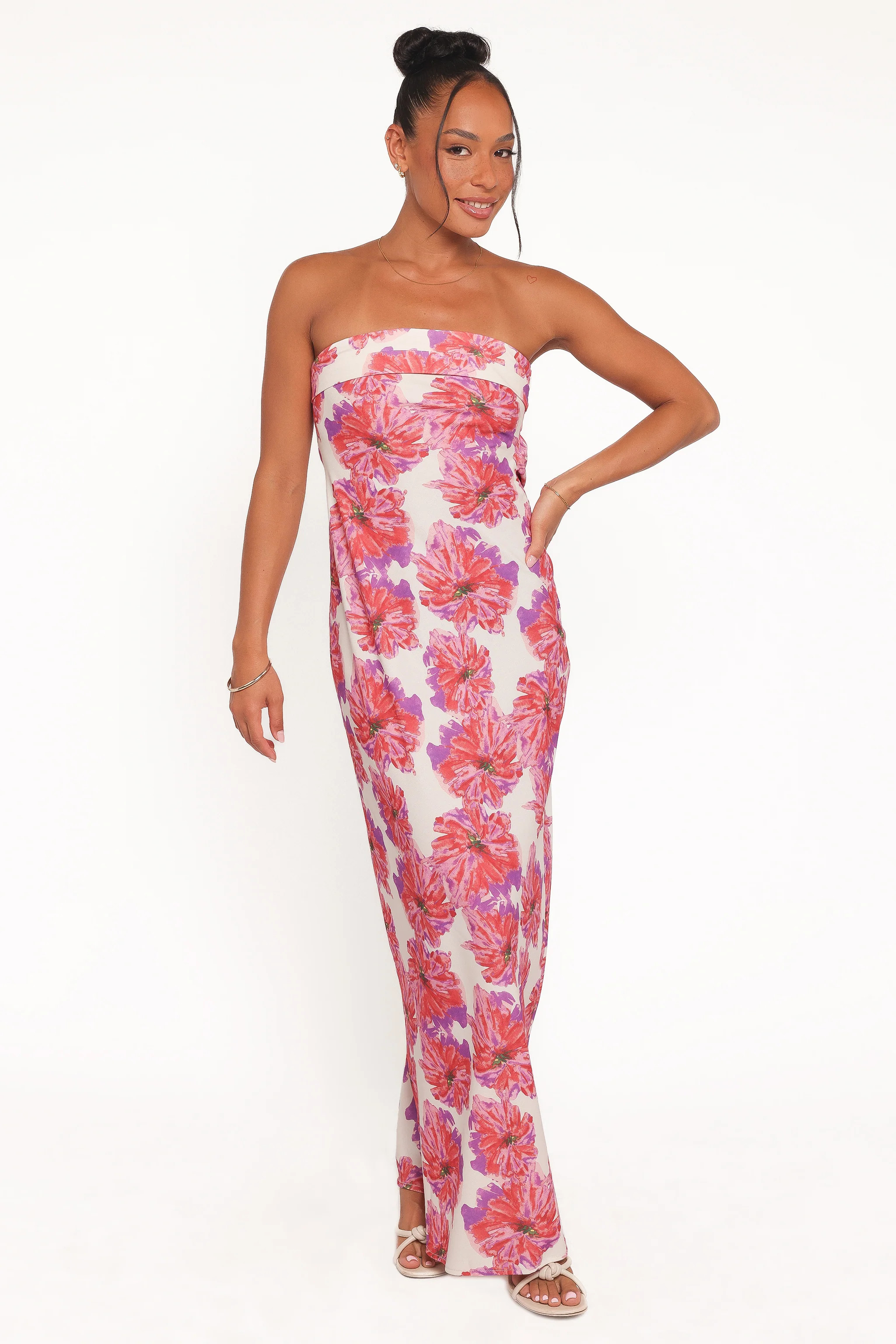 Remmie Strapless Maxi Dress - Pink Floral | Petal & Pup (US)
