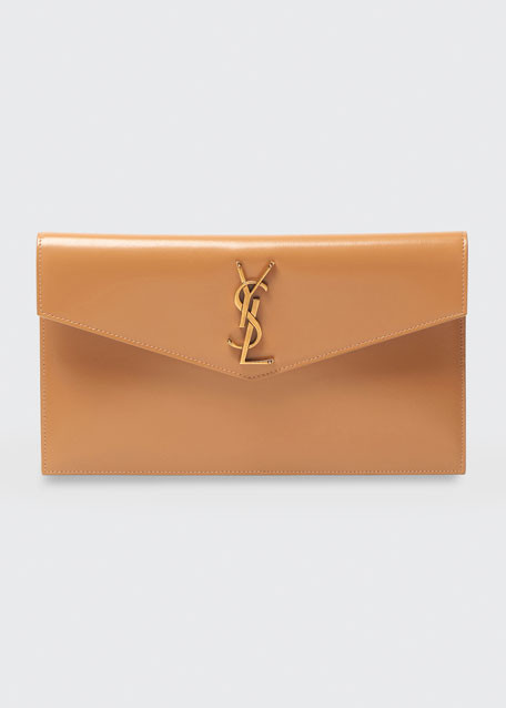 Saint Laurent Uptown Medium YSL Calfskin Leather Pouch Clutch Bag | Bergdorf Goodman