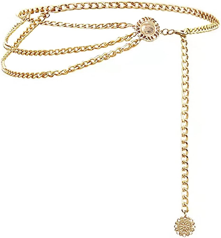 Eyraevor Women Long Tassel Waist Chain Belt Multilayer Body Belly Chain for Dress | Amazon (US)