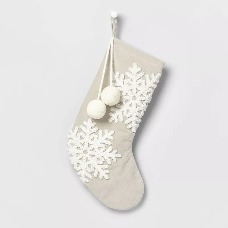 20" Velvet Christmas Stocking with Snowflakes - Wondershop™ | Target