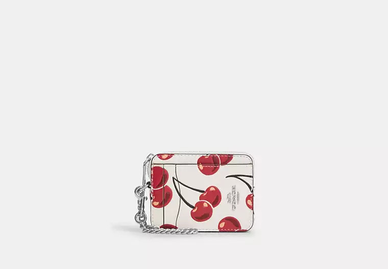 Zip Card Case With Cherry Print | Coach Outlet US