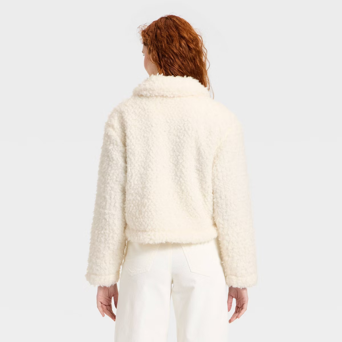 Women's Cozy Faux Shearling Jacket - Universal Thread™ Cream | Target