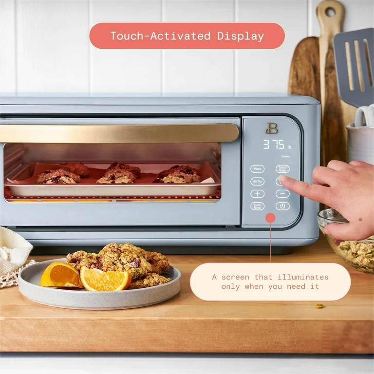 Beautiful Infrared Air Fry Toaster Oven, 9-Slice, 1800 W, Cornflower Blue by Drew Barrymore | Walmart (US)