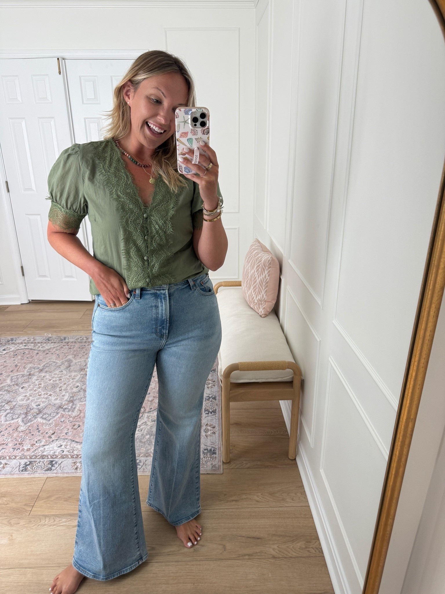 New top and jeans from Target! Wearing med top and size 10 jeans