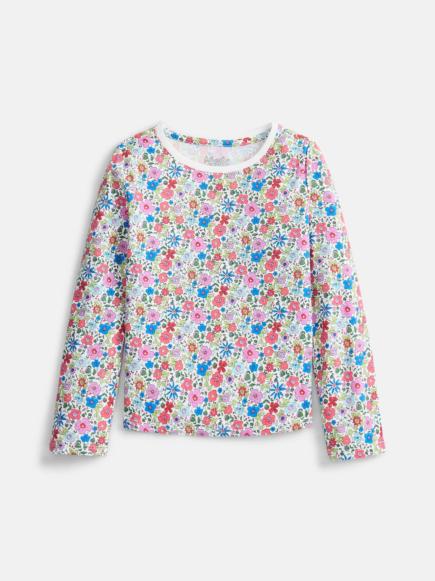 Wonder Nation Girls Kid Tough Tee with Long Sleeves, Sizes 4-18 & Plus | Walmart (US)