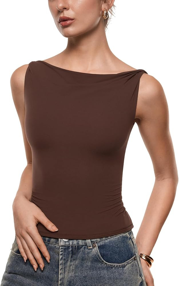 INLYRIC Women's Inbarely Soft Off The Shoulder Tops Versatile Going Out Trendy Shirts Y2K Spring ... | Amazon (US)