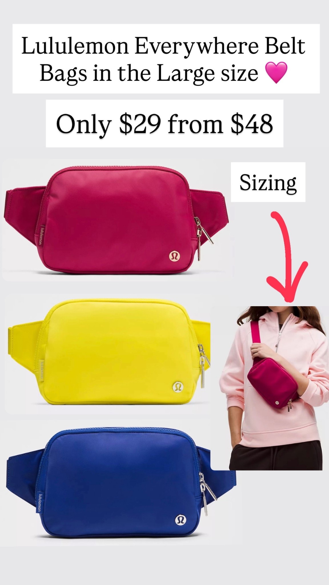 Lululemon belt bag large is only $29 from $58!

#LTKSaleAlert #LTKFindsUnder50