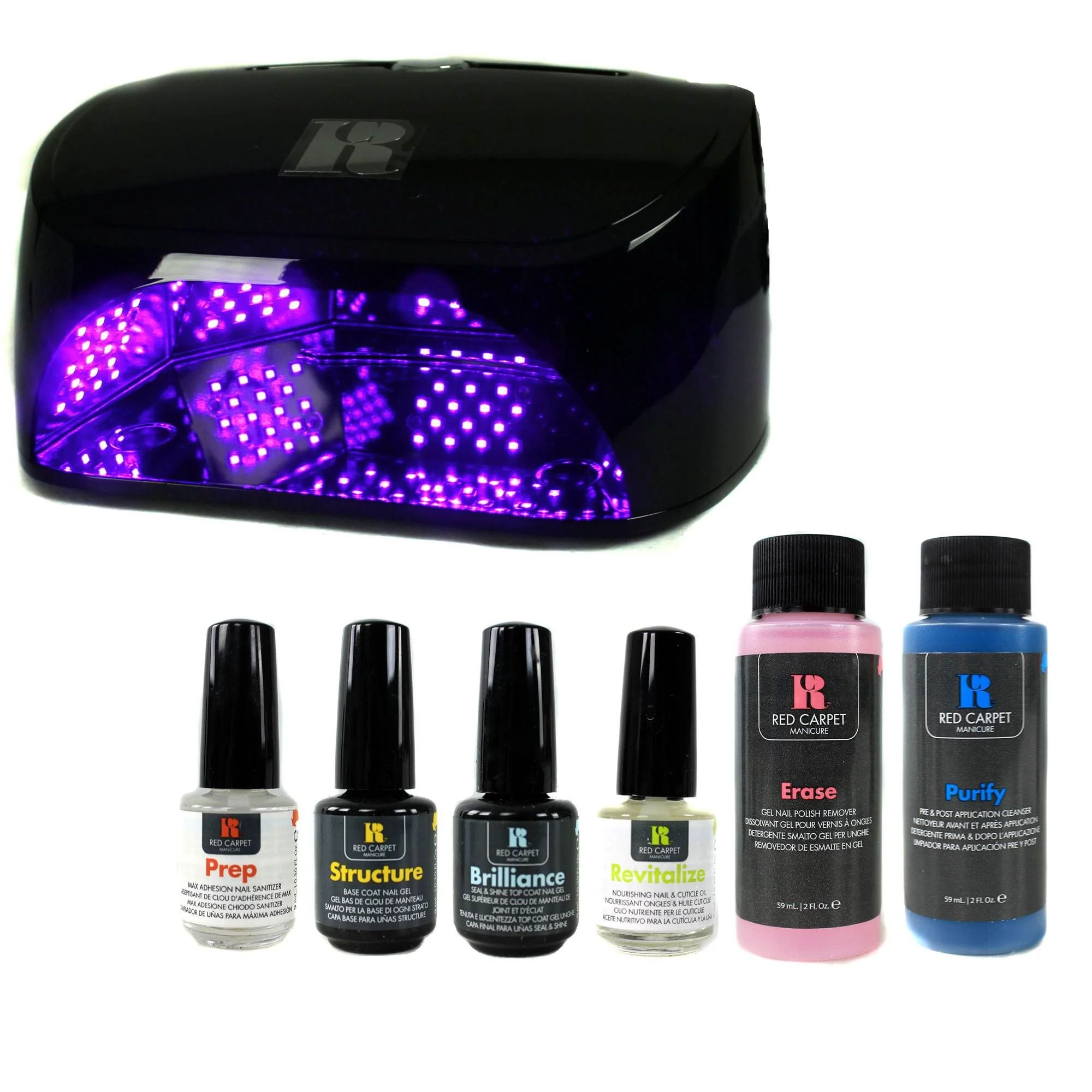 Red Carpet Manicure 5 Finger LED Gel Nail Polish Curing Lamp & Starter Kit | Walmart (US)