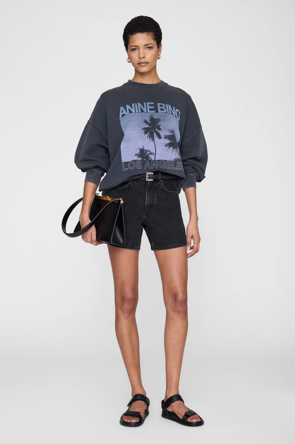 Miles Sweatshirt Palms - Washed Grey | Anine Bing
